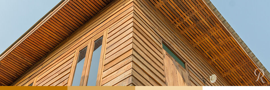 wood cladding on wooden house